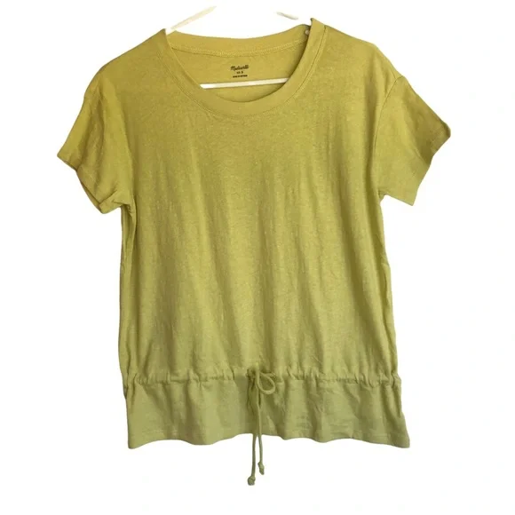 NWT Madewell Drawstring T-Shirt in Crisp Pear Size S - Picture 3 of 7